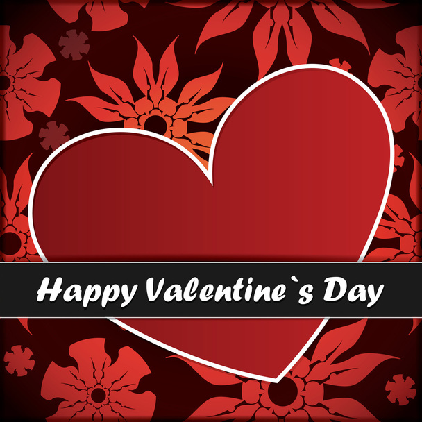Valentines day card with heart - Vecteur, image