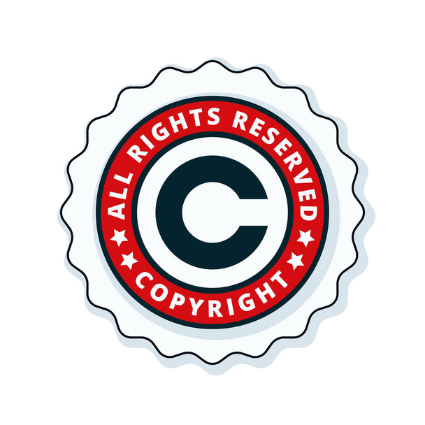 garantía de copyright etiqueta plana, ilustración vectorial
 - Vector, Imagen