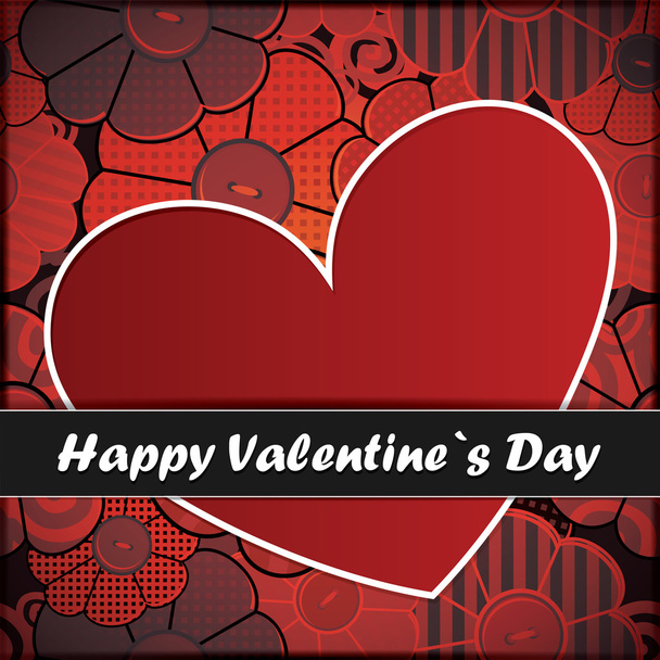 Valentines day card with heart - Vector, Image