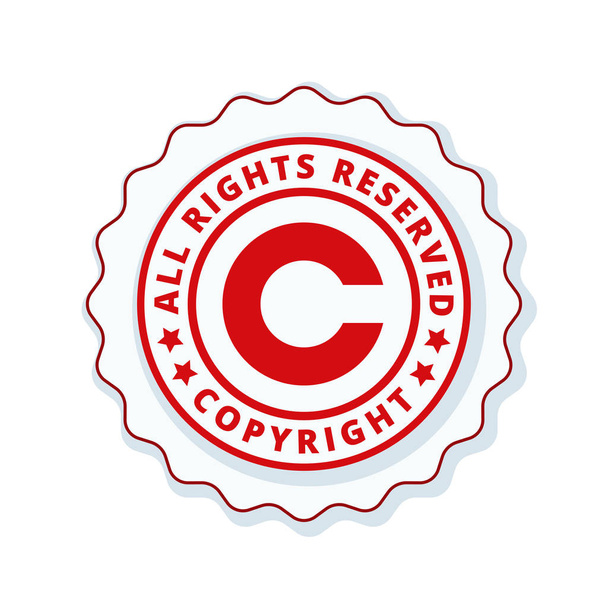 garantía de copyright etiqueta plana, ilustración vectorial
 - Vector, Imagen