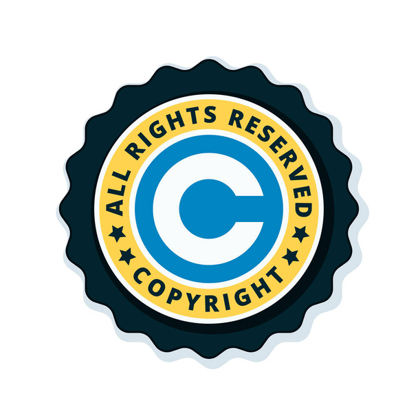 Gwarancja praw autorskich płaskie etykiety, ilustracji wektorowych - Wektor, obraz