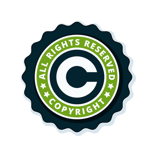 garanzia di copyright etichetta piatta, illustrazione vettoriale
 - Vettoriali, immagini