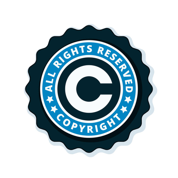 garantia de direitos autorais rótulo plano, ilustração vetorial
 - Vetor, Imagem