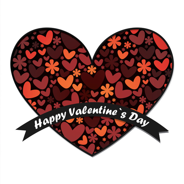 Valentines day card with heart - Vector, afbeelding