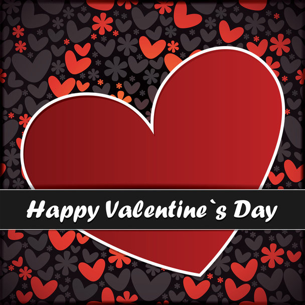 Valentines day card with heart - Vector, imagen