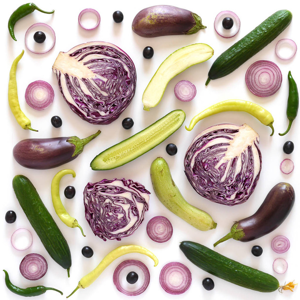 close-up photo of healthy vegetables set isolated on white background - Valokuva, kuva