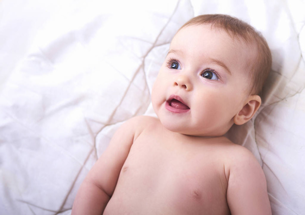Portrait of cute baby isolated on white background  - Valokuva, kuva