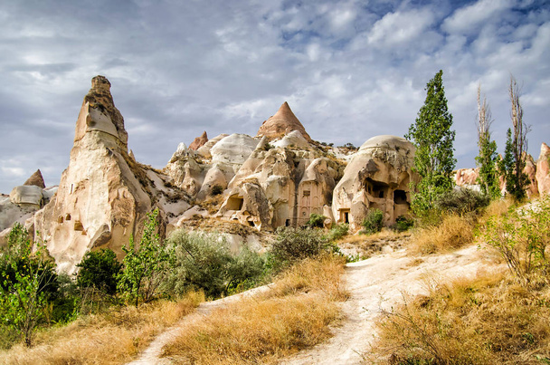 Ősi cavetown, közeli Goreme, Cappadocia, Törökország - Fotó, kép