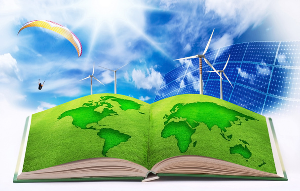 クリーンな世界の再生可能エネルギー - 写真・画像