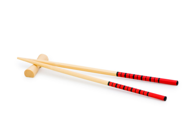 Wooden chopsticks isolated - Φωτογραφία, εικόνα