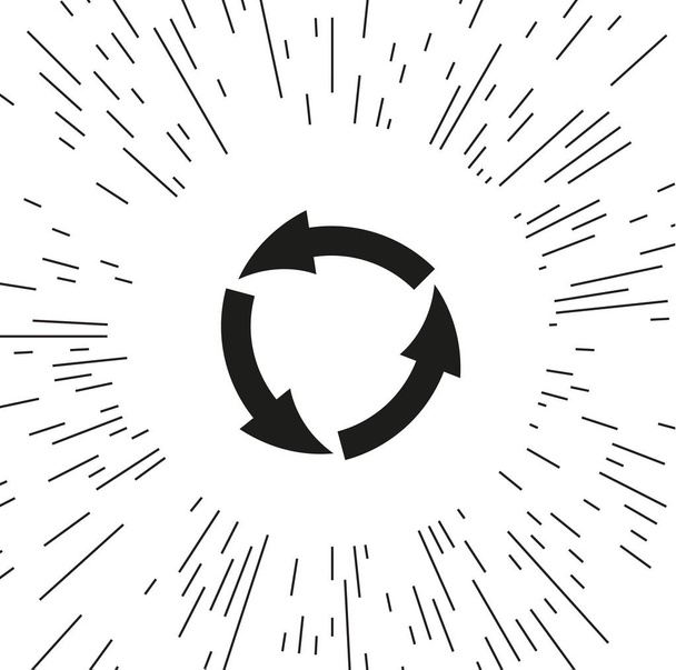 vector pictogram pijl cirkel tegen de achtergrond van de stralen - Vector, afbeelding