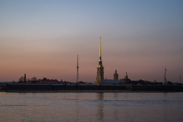 Sint-Petersburg. Twilight de Peter en Paul-vesting. - Foto, afbeelding