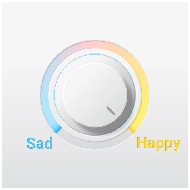Fondo emocional con botón de control de interruptor triste y feliz, vector, ilustración
 - Vector, imagen