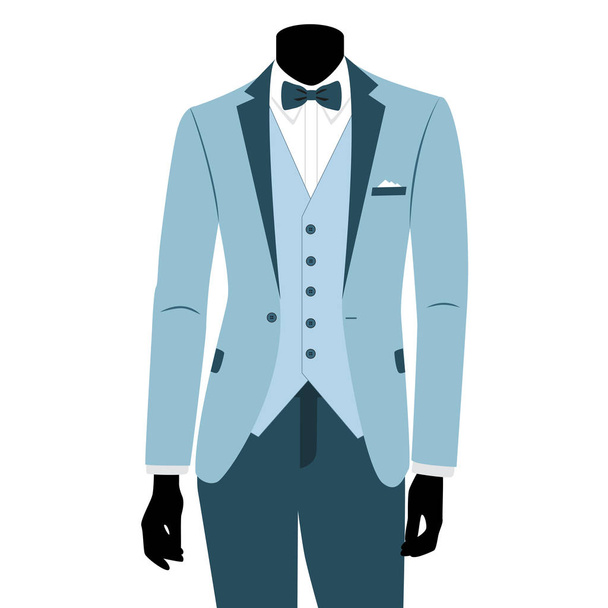 Wedding men's suit and tuxedo.  - Vector, imagen