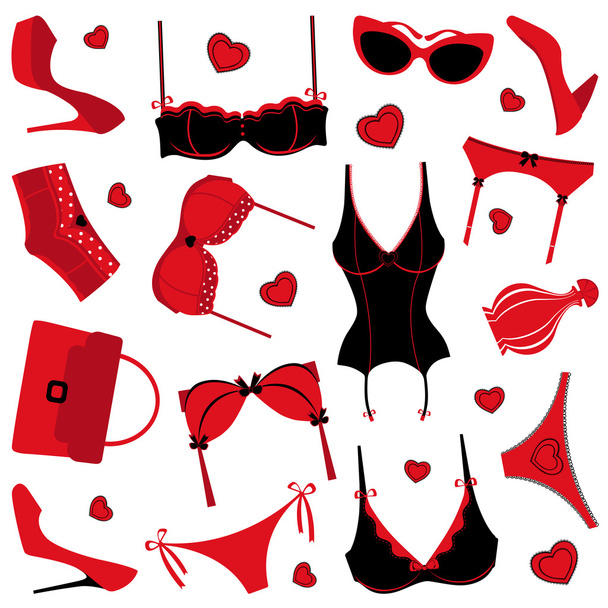 Sexy woman accessories set - Vector, Image