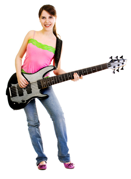 Girl with guitar - Zdjęcie, obraz