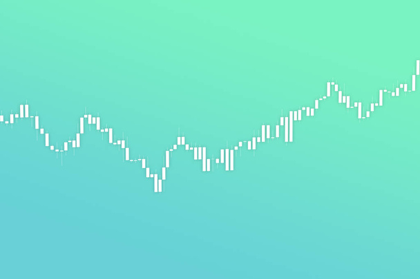 Диаграмма рынка с 3D иллюстрацией на свободном зеленом фоне
 - Фото, изображение