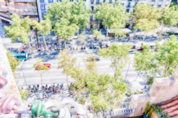 Defocused υπόβαθρο της Passeig de Gracia, Βαρκελώνη, Καταλονία, Ισπανία - Φωτογραφία, εικόνα