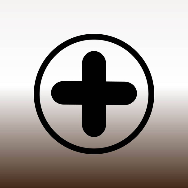 Además en el icono de la web del círculo, vector ilustración en blanco y marrón degradado - Vector, imagen