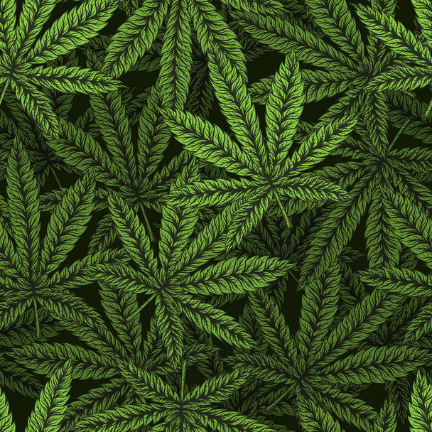 Marijuana leaves seamless pattern. - Vettoriali, immagini