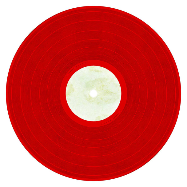 Rode vinyl record - Foto, afbeelding