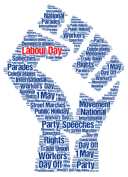 Labour day 1st may word cloud - Photo, Image