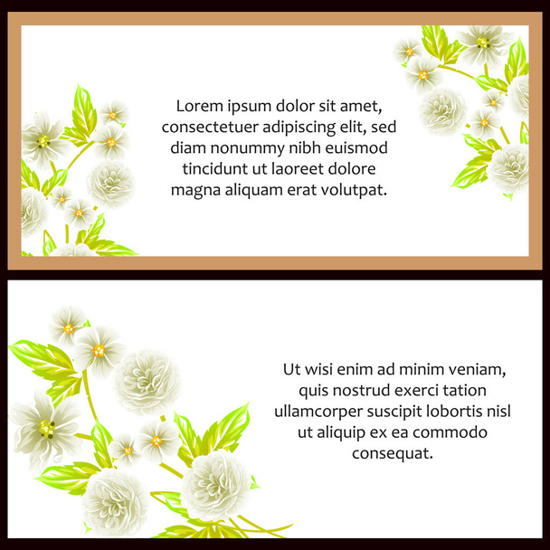 Vintage style flower wedding cards set. Floral elements in color - ベクター画像