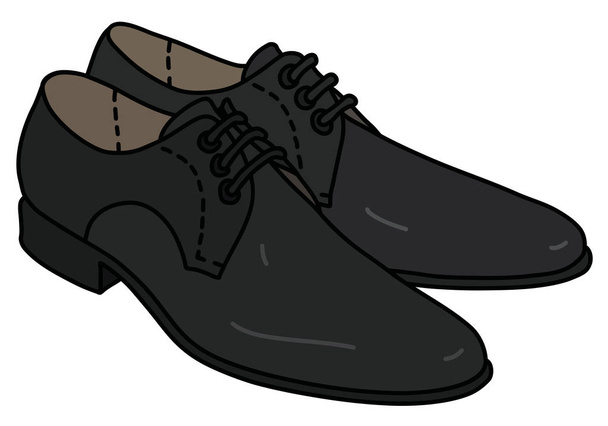The vector illustration of a black mens shoes - Vektori, kuva