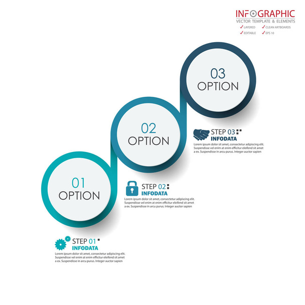 Vektor abstraktes Element Infografik 3 Option. Design für Geschäftsreisende - Vektor, Bild