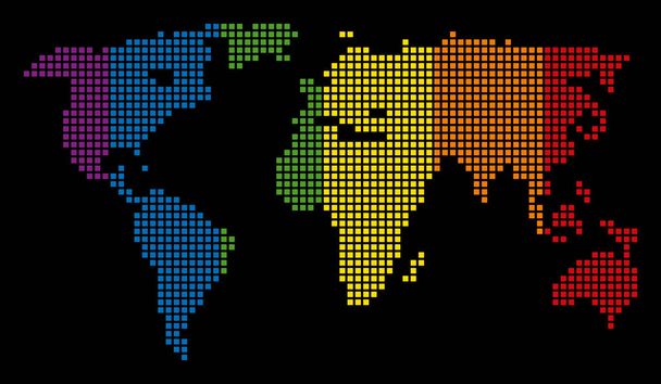 Spectrum Dot LGBT World Map - Vector, Image