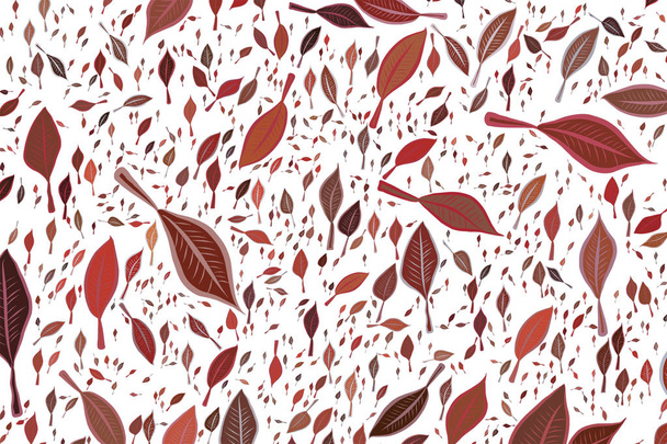 Soyut geometrik yaprakları desen, renkli ve sanatsal f çizimi - Vektör, Görsel
