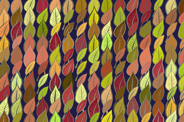 Abstract geometric leaves drawing pattern, colorful & artistic f - Вектор,изображение