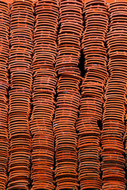 New red roof tiles. Close up details - Photo, Image