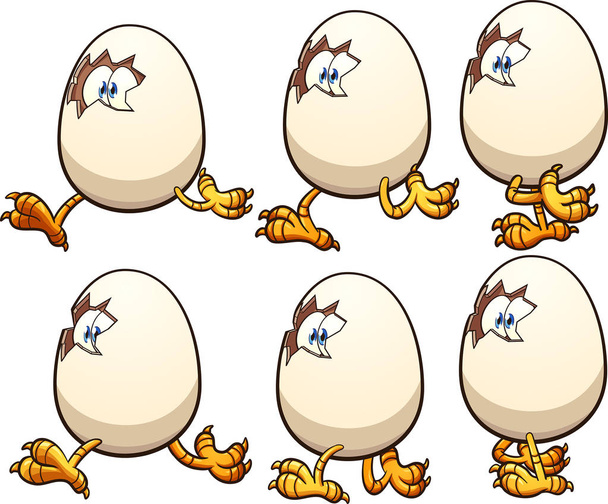 Chodící kreslený vejce - Vektor, obrázek