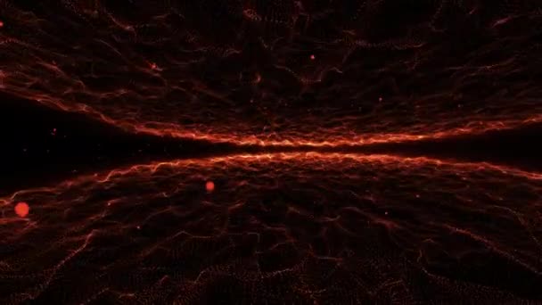 Sfondo particelle d'onda Astratto Arancione puntini onda forma poligonale spazio tridimensionale. Animazione del loop senza soluzione di continuità
 - Filmati, video