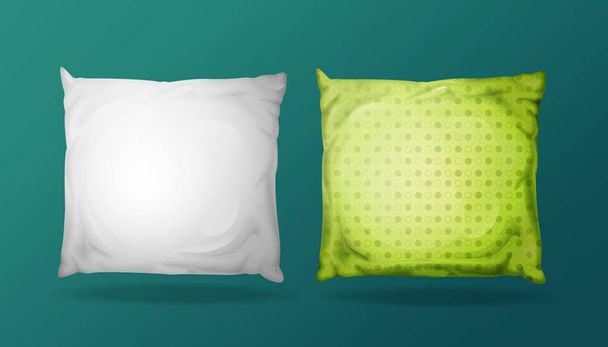 Vector 3d realistic pillow mockup set. - Διάνυσμα, εικόνα