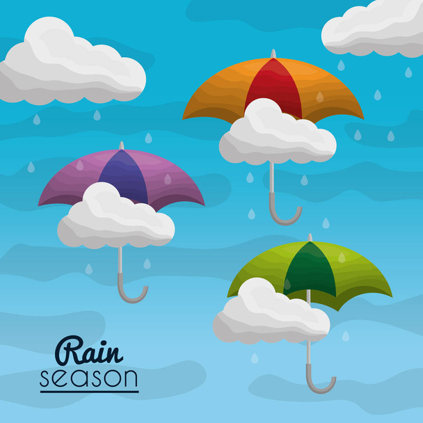 лето и сезон дождей
 - Вектор,изображение