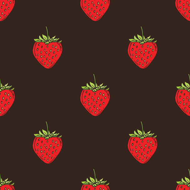 Patrón sin costura de fresa, Patrón de frutas. Ilustración vectorial
 - Vector, imagen