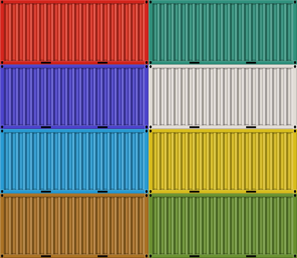 Cargo shipping containers for freight transport - Vector, Image