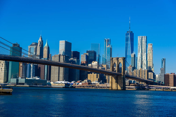 Panorama of Lower Manhattan Downtown, New York City, USA - Фото, изображение