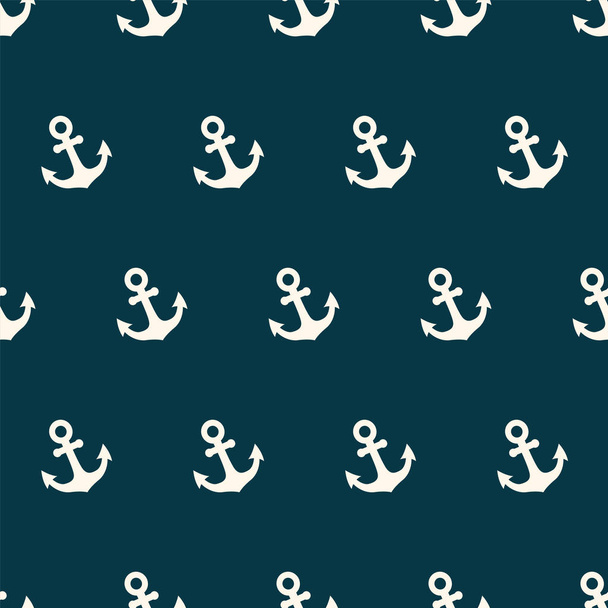 Retro anchor. Seamless vector pattern - Διάνυσμα, εικόνα