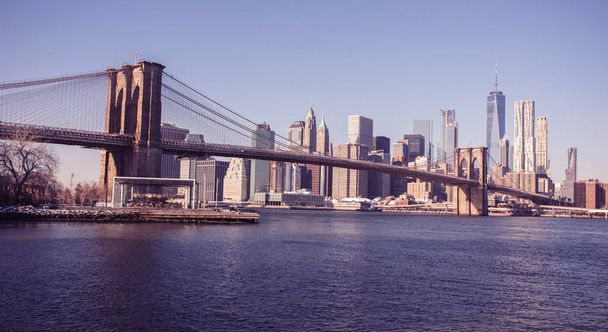 Scenic view of Lower Manhattan Downtown, New York City, USA - Foto, Imagem