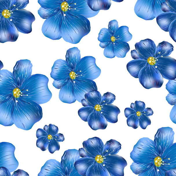 Seamless repeating pattern of wildflowers - Vector, Image