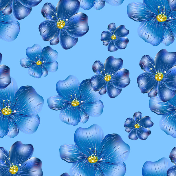 Безшовний повторюваний візерунок з польових квітів
 - Вектор, зображення