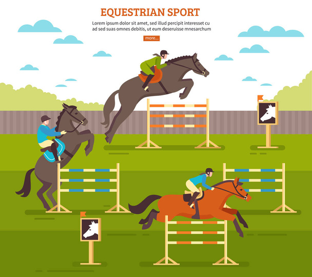 Composição do fundo do esporte equestre
 - Vetor, Imagem