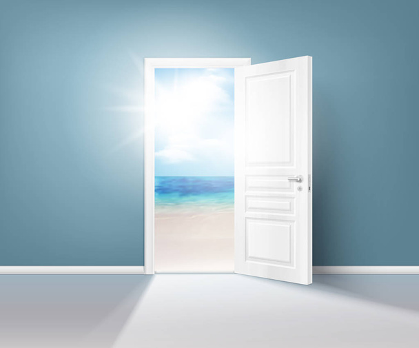 Реалистичная композиция дверей
 - Вектор,изображение