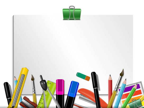 Stationery Colored Background - Вектор,изображение