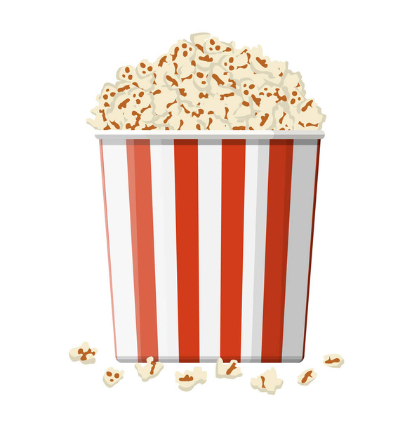 Carton bowl full of popcorn. - Vecteur, image