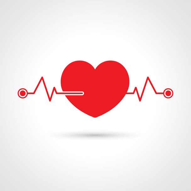 Cardiogramme rythme de l'icône cardiaque, vecteur
 - Vecteur, image