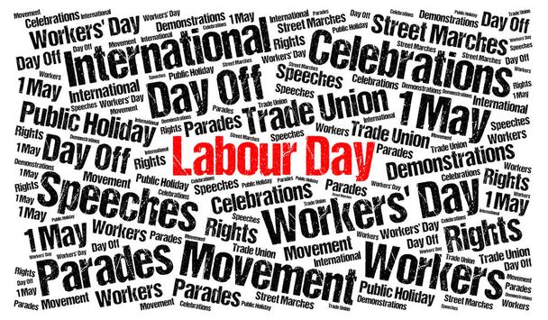 Labour day 1st may word cloud illustration - Photo, Image